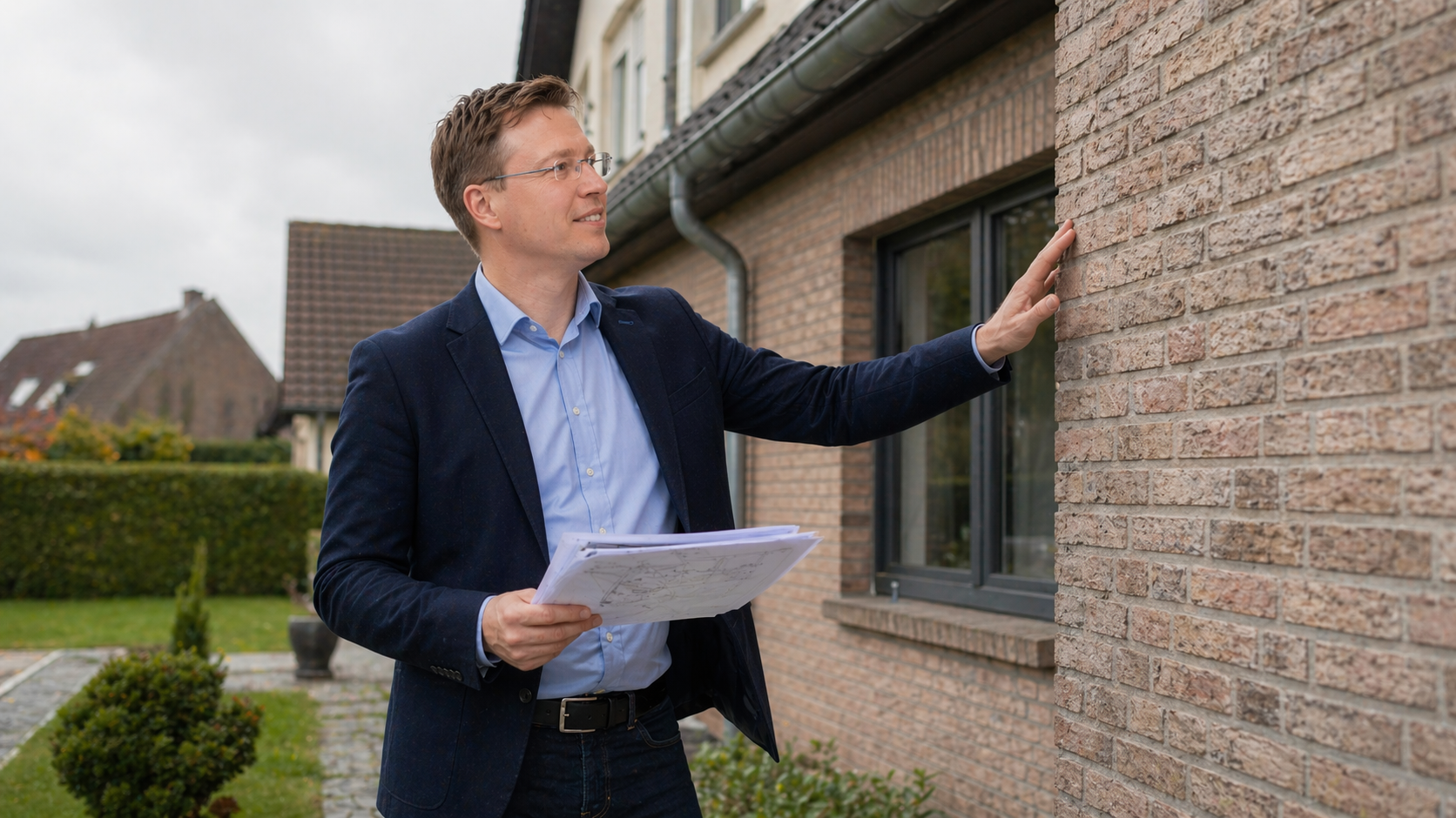 Immobiliengutachter analysiert Gebäudezustand in Hannover zur Erstellung eines Restnutzungsdauergutachtens