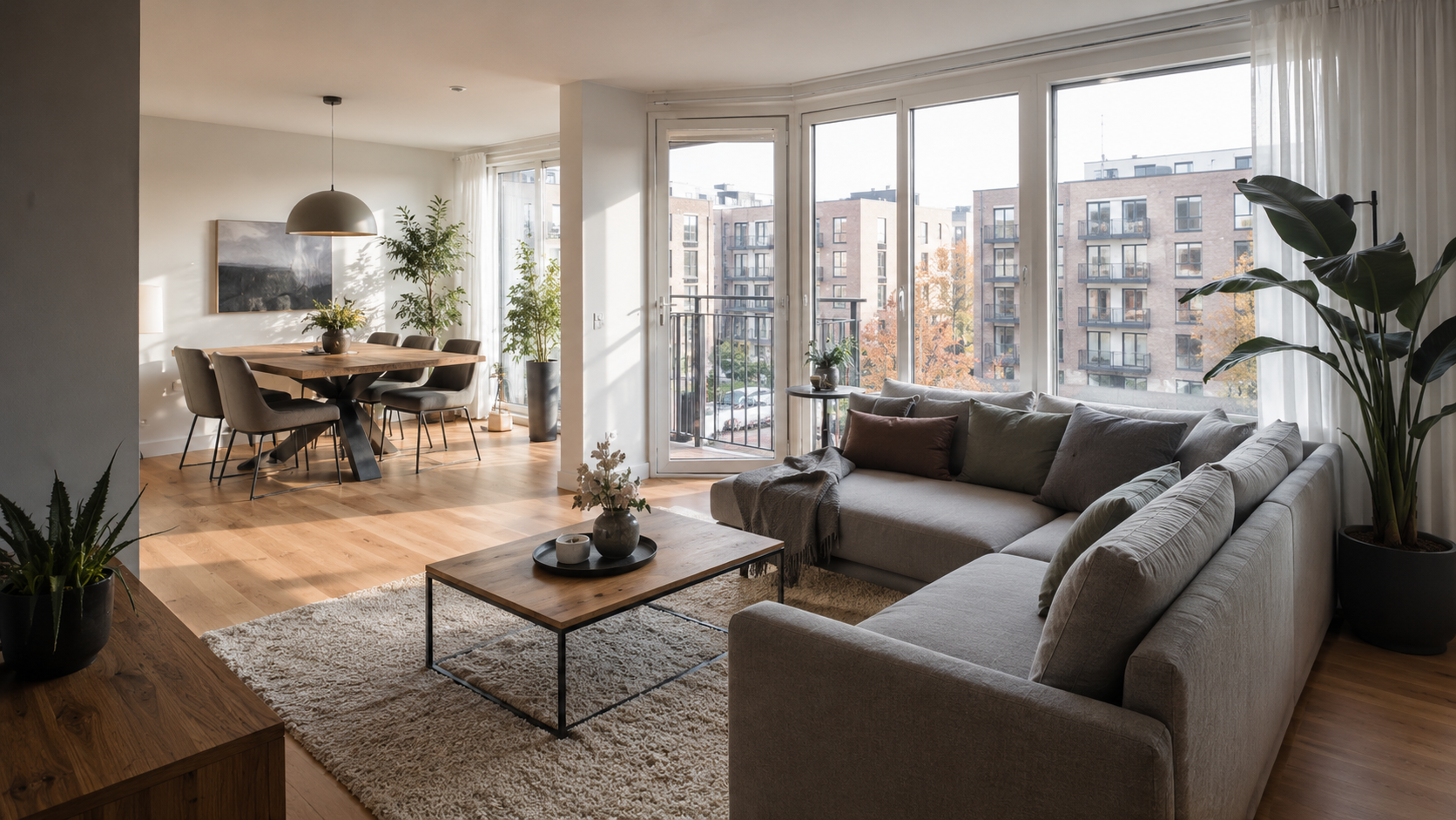 Moderne Mietwohnung in Hannover mit urbanem Wohnumfeld und heller Innenausstattung